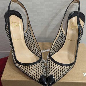 Christian Louboutin black mesh heels
